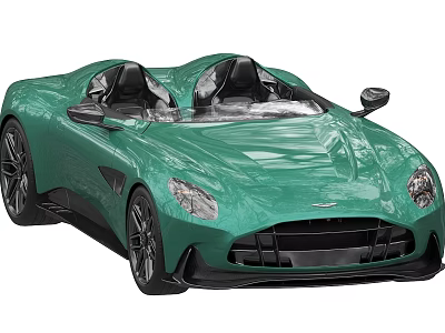 Green Convertible Sports Car With Sleek Body Two Seats And Modern Design 3d model