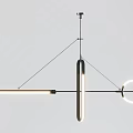 Modern Geometric Chandelier Designs With Circular Shades Linear Structures And Metal Frames 3d model
