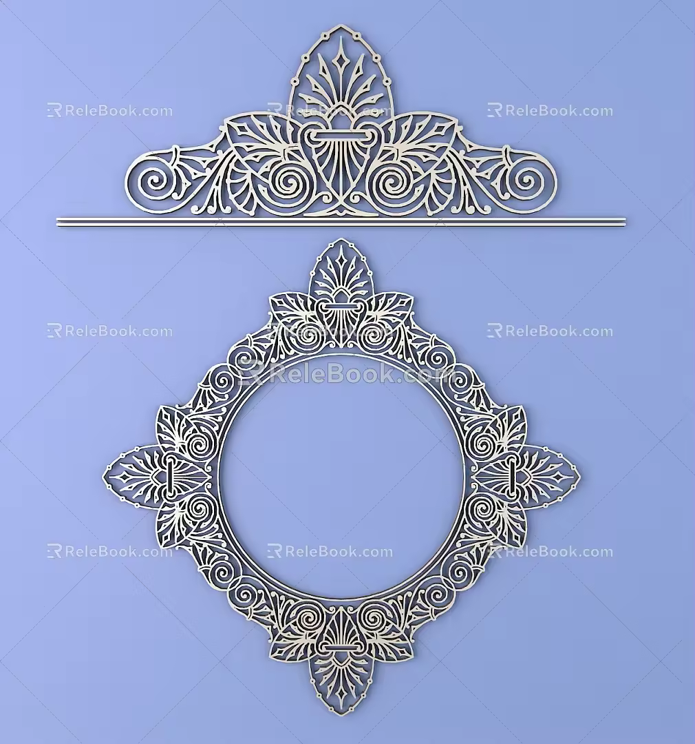 European-style Metal Carved European Pattern Hollow Carved Pattern 3d model
