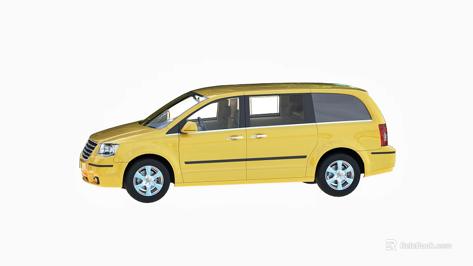 Yellow Minivan With Sleek Exterior Design And Silver Alloy Wheels 3d model 