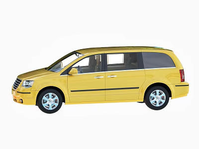 Yellow Minivan With Sleek Exterior Design And Silver Alloy Wheels 3d model