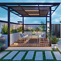 Modern Garden Courtyard Garden 3d model