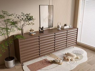 Modern Wood Grain Cabinet Simple Style Cabinet Whole Cabinet Sideboard Balcony Cabinet Storage Cabinet Entrance Cabinet 3d model