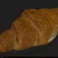 Golden Freshly Baked Croissant With Flaky Texture Crispy Crust And Buttery Taste