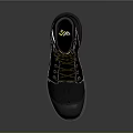 High Top Work Boots With Brown Upper Yellow Laces And Gray White Sole