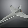 White Streamlined Spacecraft Model With Wings And Rear Thruster For Space Exploration