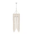 Handmade Macramé Chandelier With Intricate Knot Patterns And Tassel Details