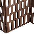 Wooden Folding Room Divider With Grid Panel Design For Home Space Separation 3d model