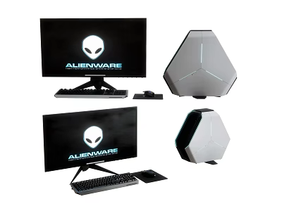 Alienware Gaming Desktop Computer With Monitor And Sleek Modern Design 3d model