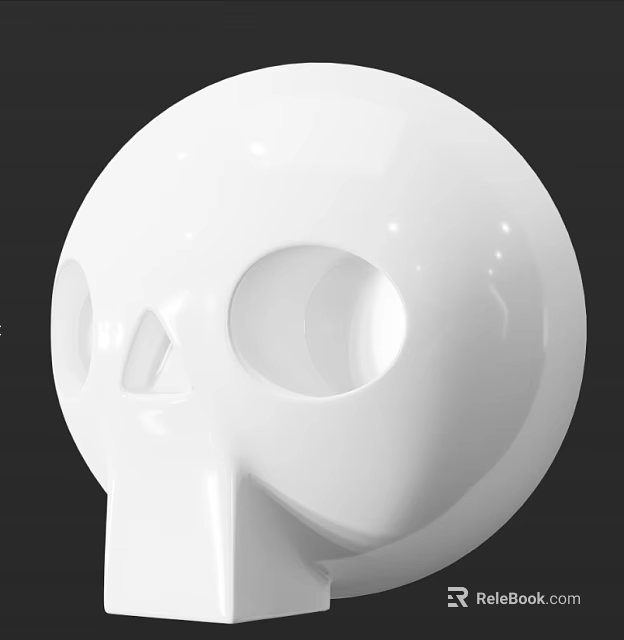 White Skull Shaped Decorative Ornament With Sleek Surface And Modern Hollow Design 3d model 