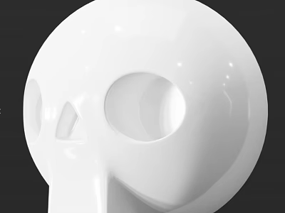 White Skull Shaped Decorative Ornament With Sleek Surface And Modern Hollow Design 3d model