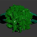Vibrant Green Haired Cartoon Character Bust With Green Eyes And White Collar