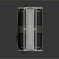 Industrial Metallic Cylinder Structure With Frames And Circular Parts On Dark Surface