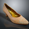 Elegant Ferragamo High Heels In Beige Suede With Embroidered Floral Pattern For Daily Life