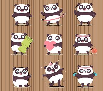 Cartoon Animal Wall Sticker Panda 3d model