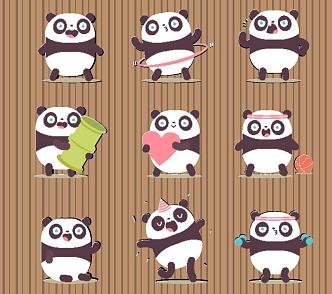 Cartoon Animal Wall Sticker Panda 3d model