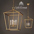 Elegant Golden Chandeliers With Metal Frame And Candle Bulbs By Loft Concept Lighting