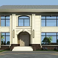 Classical Detached Villa Exterior With Stone Facade Large Windows And Grand Entrance