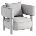 Cozy Beige Leisure Chair with Plush Fabric Cushion and Solid Wooden Legs