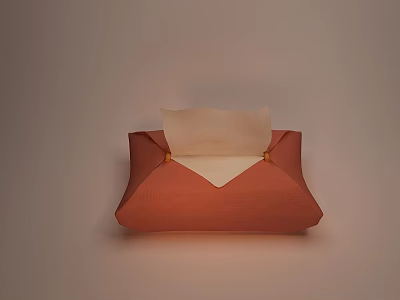 Stylish Orange Tissue Box For Home Use With White Tissue And Simple Design 3d model