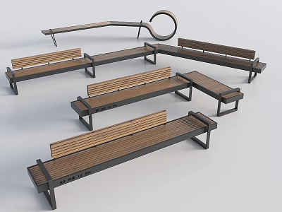 Modern Outdoor Chair Landscape Seat Log Bench Park Landscape Chair Outdoor Seat 3d model