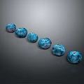 Fresh Shiny Blueberries Arranged in a Curve on Gray Background