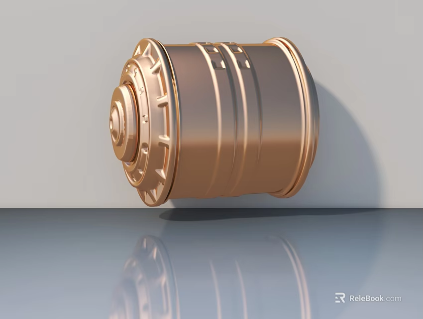 Sleek Modern Hinged Door With Golden Metal Surface And Contemporary Design 3d model 