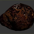 Natural Wooden Stone Material with Red Brown Surface Black Spots and Glossy Rounded Shape