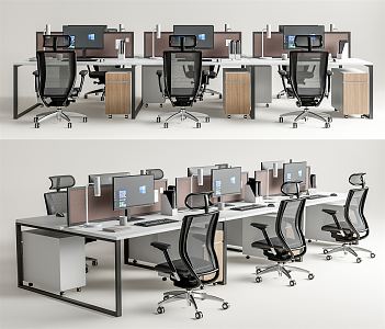 Modern office desk and chair office desk and chair combination 3d model