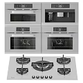 Modern Kitchen Appliances Showcasing Refrigerator Built In Ovens And Gas Stoves