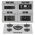 Kitchen Appliances Refrigerator Gas Stove Oven Steamer 3d model