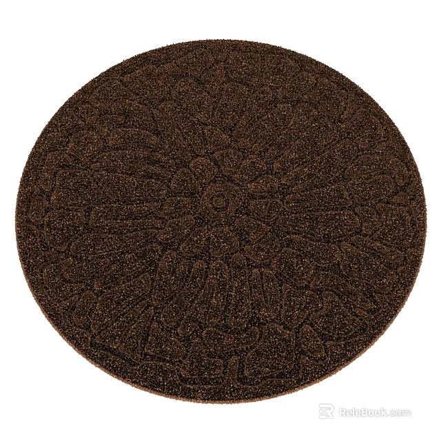 Brown Square Carpet With Plush Texture And Intricate Pattern For Home Decor 3d model