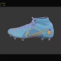 Blue And Yellow Nike Mid Top Football Boots With Mesh Upper And Studs Outsole