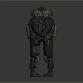 Tactical Military Figure Model With Front Back View And Detailed Gear