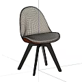 Modern Accent Chair With White Fabric Upholstery Brown Wooden Frame And Black Tripod Legs