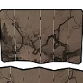 Middle Ancient Folding Screen 3d model