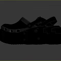 Practical Black Clogs With Thick Sole And Strap Design For Daily Use 3d model