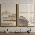 New Chinese Decorative Painting Hanging Painting Landscape Painting 3d model