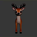 Adorable Red Deer Toy With Big Round Eyes Black Antlers White Spots And Black Hooves