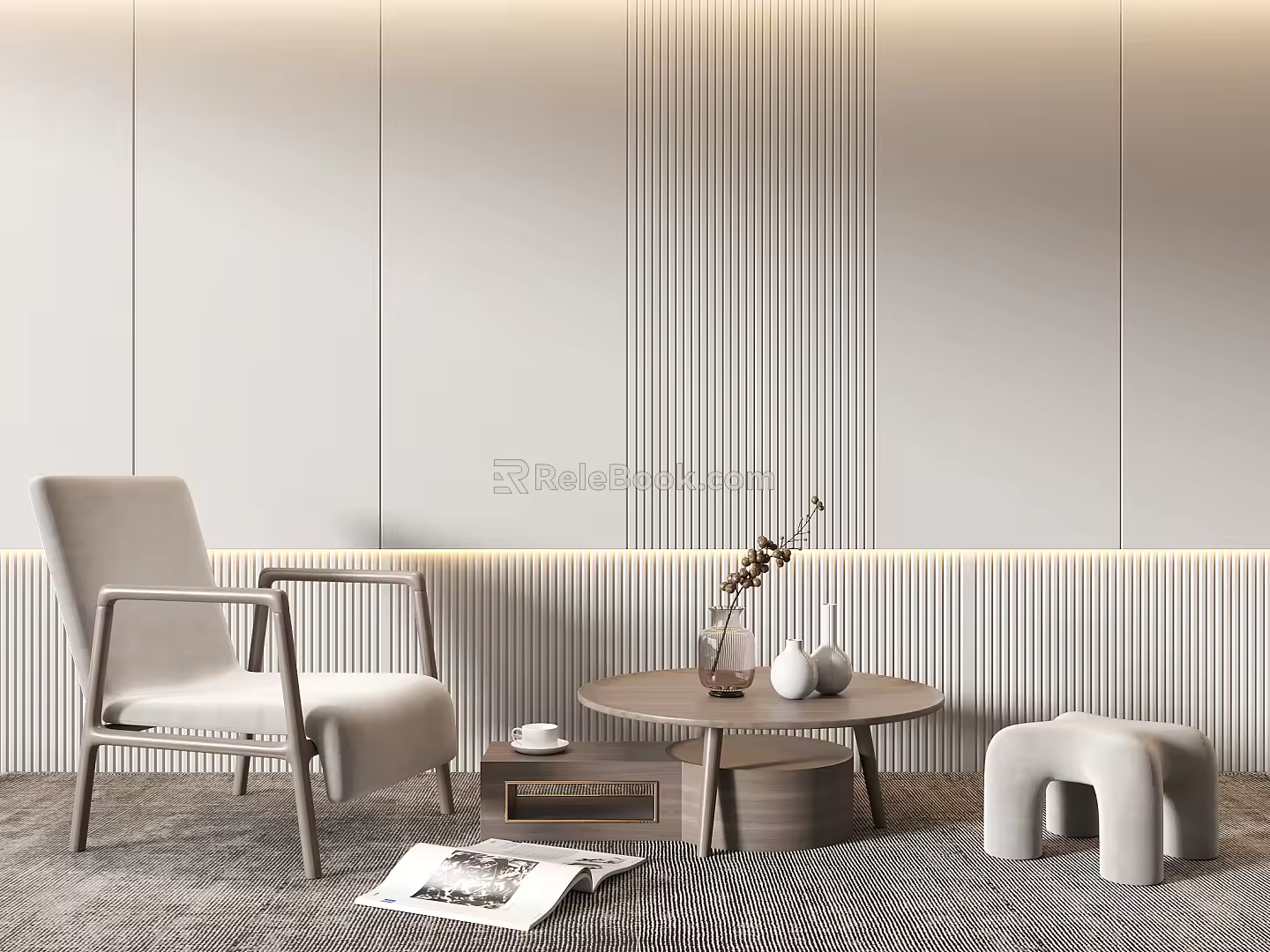 Modern Lounge Chair Single Sofa 3d model