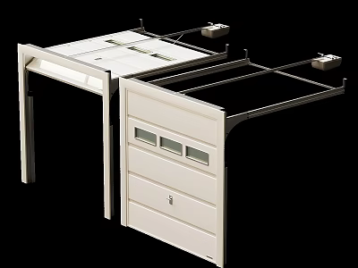 White Furniture Components With Drawers Shelves Panel Frame And Support Structure 3d model