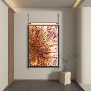 Modern metal rod decorative painting 3d model