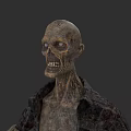 Scary Undead Zombie Character For Game And Movie With Plaid Shirt