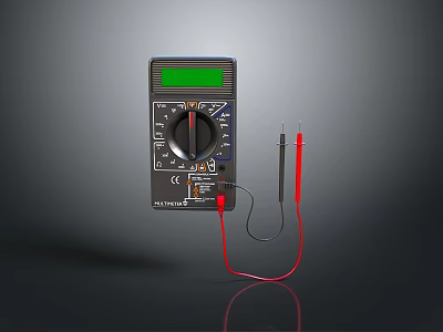 Digital Multimeter with Green Display for Computer Repair and Electronic Testing 3d model