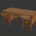 Classic Wooden Desk Furniture With Storage Drawers And Foldable Tabletop