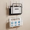 Wall Mounted Shelf Organizer for Router and Socket in Home Space 3d model