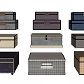 Household Storage Boxes With Various Colors Different Designs And Sizes For Organizing 3d model