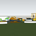 Colorful Playground Layout Design With Circular Zones Toddler Area And Safe Play Sections