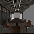 Birds Eye View of Modern Office Interior With Workstations Meeting Tables And Glass Partitions