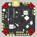 Black Electronic Circuit Board With Gold Contacts And Red Knobs Components 3d model
